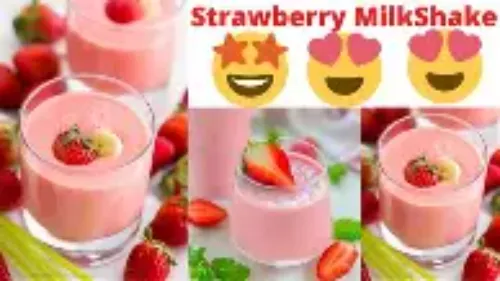 Strawberry Milk Shake with Ice Cream